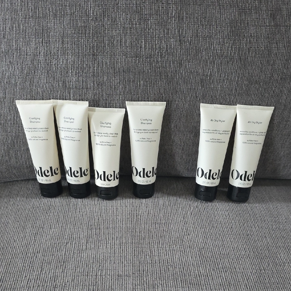 Odele Hair Care Set, 4 Clarifying Shampoos And 2 Air Dry Stylers, 2oz Each, New